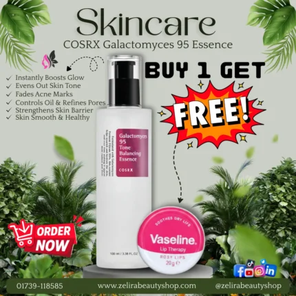 COSRX Galactomyces 95 Essence + Vaseline Lip Therapy (FREE)
